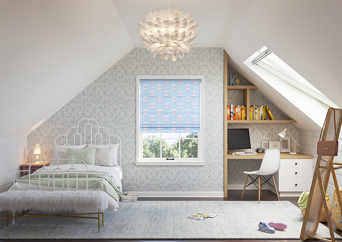 Little Bear, Blue Cotton - Twist&Fit Roman Blind - Image 8
